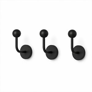 Hot Selling Matte Black <b>Wall</b> Hook Modern Minimalist Coat Hanger Metal Robe Holder For Bathroom Bedroom Hotel Decor - Product Image 1