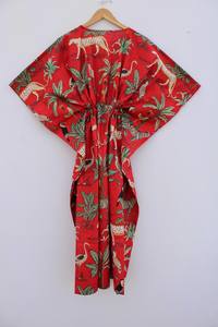 Vestido Kaftán Informal de Verano con Estampado Floral Tropical, sin Mangas, de Algodón, para Mujer, Ropa de Playa, Estilo Asia Pacífico - Product Image 5