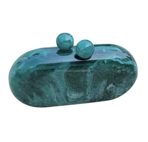 Handcrafted Resin Evening <b>Clutch</b> Bag with Luxury <b>Gold</b> Accents Perfect for Formal Events Trendy Resin <b>Clutch</b> Bag - Product Image 6