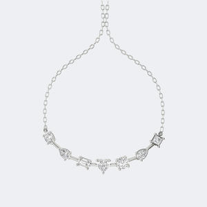 Collier pendentif en or 9 carats avec diamants multiformes sertis à griffes et courbés, 1,95 carat au total - Product Image 2