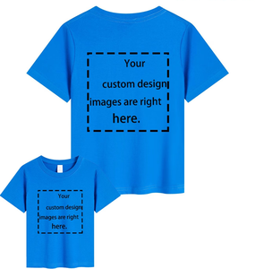 Custom Design Blue Short Sleeve O-Neck T-Shirt for Kids & Adults Casual Wear Printed Jersey Fabric Anti-Pilling 100% Cotton 160g - Product Image 1