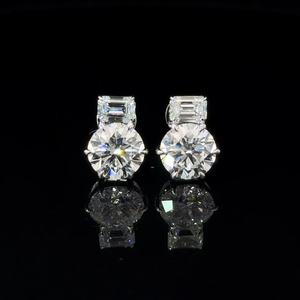 AMBER JEWELS IGI Certified Lab Grown Diamond <b>Earrings</b> 18KT Solid Gold Brilliant Cut Model 186 Fully Sparkling Unisex Luxury Fine - Product Image 1