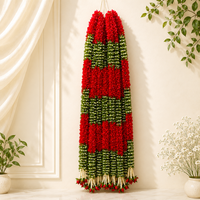 Guirnalda Decorativa de Rosas Artificiales Premium para Bodas Indias, Templos y Fondos de Eventos