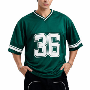 <b>Green</b> Sublimated American Football Wear Football Jerseys for Men's Mesh Polyester Plain Football Shirt Pullover Sports Clothing - Product Image 1