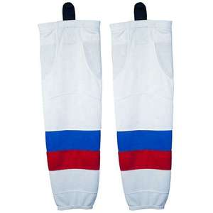 Calcetines de hockey sobre hielo tejidos personalizados, calentadores de piernas ajustados para hockey, calcetines de hockey sobre hielo juveniles con rayas de malla para práctica, servicio OEM - Product Image 6