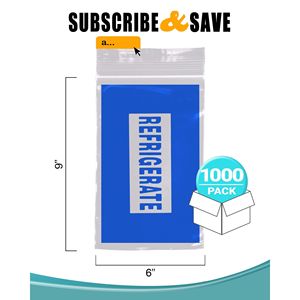 6X9 sacs réfrigérés en polyéthylène transparent 2 mil d'épaisseur bleu imprimé fermeture à glissière sécurisée sacs de stockage polyvalents - Product Image 2