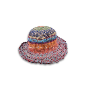 Chapeau en filet de chanvre multicolore pour la randonnée, sac de transport essentiel - Product Image 1