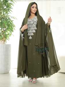 Wholesale Ethnic Wedding Evening Party Wear <b>Kaftan</b> Long Sleeve Floor Length Lightweight Plus Size Polyester Handmade <b>Sequined</b> - Product Image 4