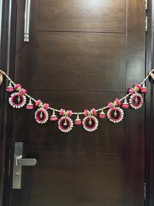 Tapisserie murale florale rose traditionnelle pour la décoration d'entrée de mariage, motif circulaire en tissu pour la décoration intérieure - Product Image 2