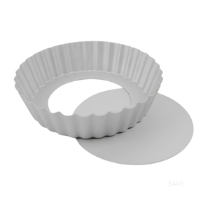 Moule à tarte rond rainuré de 1,6 pouce de profondeur avec fond amovible rapide, plaque de cuisson pour quiches de 6 pouces, idéal pour les gâteaux mousse - Product Image 1