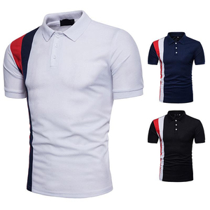 Camisa Casual de Hombre, Manga Corta, Tejida, 100% Algodón, Color Sólido, con Botones, Logotipo Frontal, Tela Transpirable, Impresión Digital, 180g, Rojo y Blanco - Product Image 1