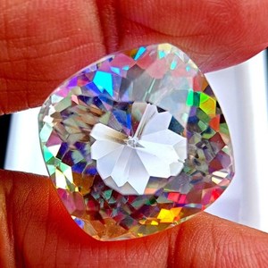 Mystic Quartz <b>Cushion</b> Cut <b>Rainbow</b> Colour Loose Gemstone Certified Jewelry Making Stone Premium CM - Product Image 5