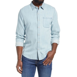 Mens Summer Short Sleeve Denim Shirt Retro Loose Fit <b>Tooling</b> Style Casual Large Size Eco-Friendly Anti-Wrinkle Spandex/Cotton - Product Image 4