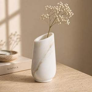 Jarrón de flores geométrico de mármol negro de moda, hecho a mano, decoración de lujo para el hogar - Product Image 6