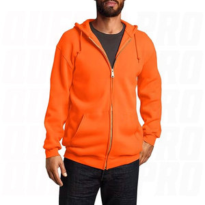 Sudadera con capucha de algodón para hombre, con cremallera completa, gruesa, personalizada, cálida, estilo urbano, con cordón y bolsillos canguro - Product Image 2