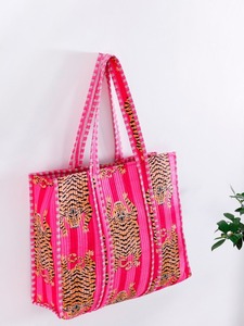 Women’s Printed Cotton Quilted Shoulder Bag Trendy Designer Handbag with Luxurious Look - Product Image 1