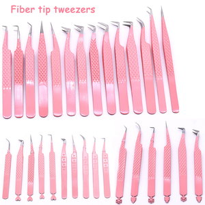 Private Label White Black wHITE Lash Tweezers Fiber Tip Custom Logo Fiber Tip Volume Lash <b>Extension</b> Fiber Tip Eyelash Tweezers - Product Image 4