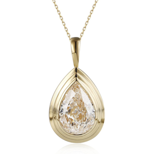 Collar AMBER JEWELS Modelo P-9 con Diamante Cultivado en Laboratorio, Corte Pera, Oro Sólido de 14K, Claridad VVS, Certificado IGI, Regalo de Lujo para Mujer - Product Image 1