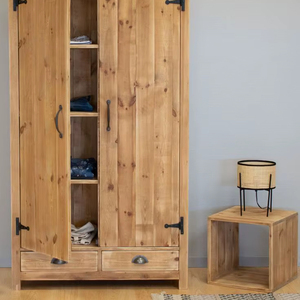 Modern <b>Rustic</b> Wooden <b>Wardrobe</b> for Living Room for a Stylish Bedroom Decor - Product Image 1