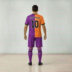 Ensemble de maillots de foot sublimés personnalisés avec nom d'équipe, respirant, séchage rapide, antibactérien, manches courtes, col rond - Product Image 4