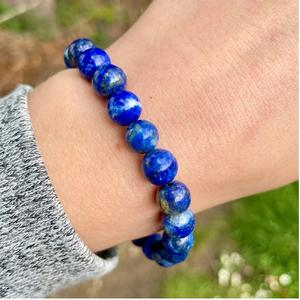 Natural Lapis Lazuli Blue <b>Beaded</b> <b>Bracelet</b> for Healing Reiki Energy Unisex Gift Jewelry 8mm - Product Image 5
