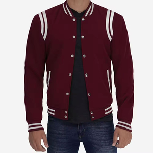 Chaqueta Varsity con Cuello Alto y Parches Geométricos Stonefield Manufacturing - 100% Lana, con Capucha, Impermeable, Ropa de Calle, Ropa de Invierno - Product Image 5