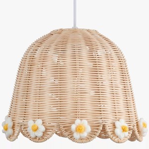 Floral Rattan Pendant Lamp Handmade Woven Bohemian Style <b>Nursery</b> <b>Light</b> Round Shape Plant Fiber Kids Room Decor - Product Image 2