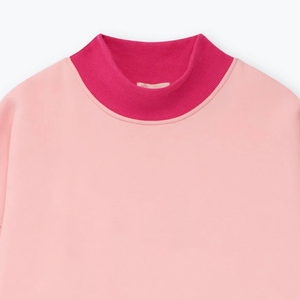 Women's Trendy Winter Solid <b>Fleece</b> <b>Sweatshirt</b> Mock Neck Oversized Long Sleeve Drop Shoulder Casual Top Front Breathable - Product Image 2