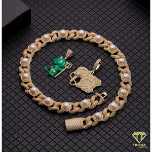 สร้อยคอแฟชั่นหรูหรา เงินแท้ 925 ประดับเพชรโมอิสซาไนต์ ดีไซน์แบบ Cuban Link พร้อมลิงค์แบบ Iced Out และรายละเอียดทรงกลม - Product Image 2