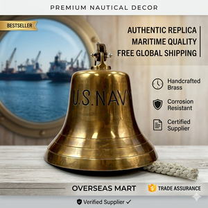 Cloche marine en laiton de 4 pouces, finition dorée, cloche de bateau de la marine américaine, décoration murale nautique, cloche suspendue, Marco Enterprises ME-3093 - Product Image 6