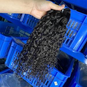 Super Qualité Pure South Indian Temple Cheveux Bruts Authentique Naturel Noir Bouclés Trame Vierge Cheveux Humains - Product Image 1