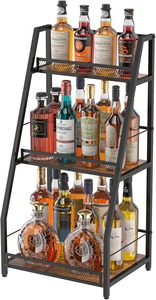 Estante de Barra Independiente Tipo Escalera para Botellas de Whisky y Vino, Decoración para Bar en Casa, Estante de Almacenamiento de Múltiples Niveles Resistente - Product Image 3