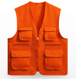 High Visibility Reflective Safety <b>Vest</b> Men Polyester Workwear <b>Black</b> Safety <b>Vest</b> Stripe Pockets Zip Front - Product Image 4