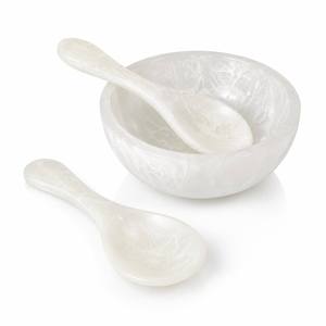 Juego de Tazón y Cuchara para Ensalada de Resina Hecho a Mano de Primera Calidad, Tazón Decorativo Reutilizable para Servir Alimentos, Vajilla para el Hogar y Restaurantes - Product Image 4