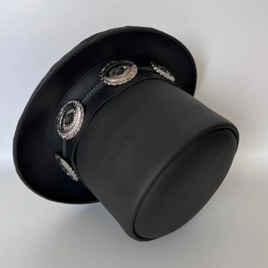Sombrero de Copa de Terciopelo Premium Unisex, Diseño Clásico de Corona Alta, Elegante Gorro Negro con Acabado Liso, Fabricación Personalizada para Exteriores - Product Image 2