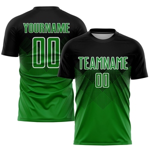 Maillot de football personnalisé noir-vert-vert-bleu sublimé de qualité supérieure pour la vente en gros directe aux professionnels - Product Image 1