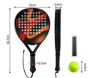 Raquette de padel en fibre de carbone ABS avec design léger et amortissant les chocs pour adultes et enfants, pour l'entraînement sportif en plein air et l'utilisation en salle de sport - Product Image 4