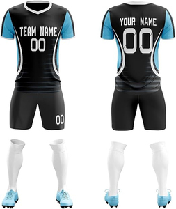 Uniforme de fútbol personalizado, conjunto de camiseta y pantalones cortos para entrenamiento y partidos, uniforme de fútbol transpirable, conjunto de camiseta y pantalones cortos para equipo. - Product Image 5
