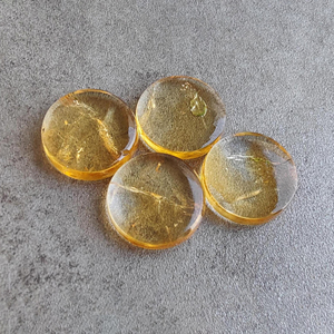 พลอยซิทรินสีเหลืองธรรมชาติทรงกลมแบบคาโบชอง ด้านหลังแบน เกรด AAA สำหรับทำเครื่องประดับ มีทุกขนาด - Product Image 5