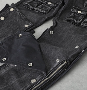 Jeans Apilados GUAPI para Hombre, Color Personalizado, Pantalones Anchos, Lavado Premium, Cintura Alta, Sólidos, Invierno/Primavera/Otoño - Product Image 6