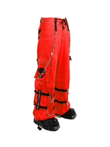 Pantalon punk pour homme rose, rouge, vert avec plusieurs poches, broderie chaîne, taille haute, fermeture à cordon, mode printemps - Product Image 3
