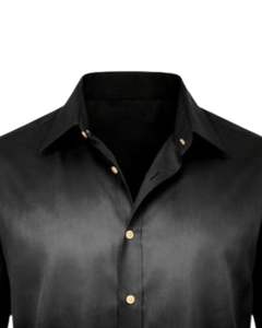 เสื้อเชิ้ตผู้ชายสีดำไล่เฉดแบบเป็นทางการ ผ้าฝ้ายพรีเมียม แขนยาว ติดกระดุม สวมใส่ได้ทั้งแบบสมาร์ทแคชชวลและลำลอง รับผลิตตามสั่ง (OEM) จำหน่ายส่งจำนวนมาก - Product Image 5