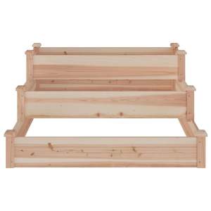 Jardinière surélevée en bois de sapin massif naturel 47,2x47,2x22,0 po pour pots de fleurs et jardinières - Product Image 4