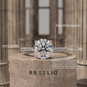 2CT Round Diamond Engagement Ring 14K Solid Gold 4 Prong Solitaire Ring Pave Band <b>Bridal</b> Ring Custom OEM ODM Jewelry Supplier - Product Image 2