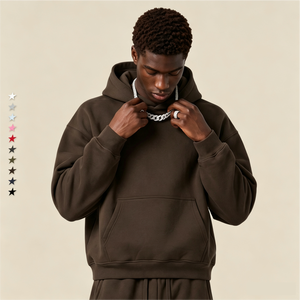 Impression de logo personnalisé, broderie, sans cordon, 100% coton, sweat-shirts à capuche, coupe ample, sweat-shirts à capuche sans manches - Product Image 5