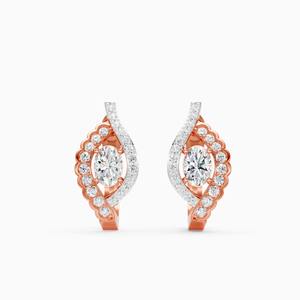 Boucles d'oreilles en diamants cultivés en laboratoire Divine Wave avec diamants de 1,05 carat en or jaune 9 carats, or blanc, or rose - Product Image 1
