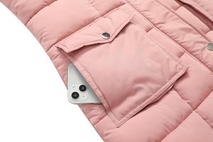 Women's Lightweight <b>Packable</b> Hooded Winter Quilted Puffer <b>Jacket</b> Detachable Sleeves Hat Zipper Closure Waterproof Wool - Product Image 6