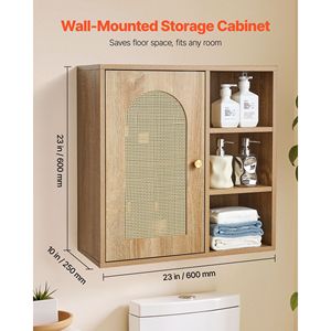 Armadietto da Bagno a Parete Regolabile con 5 Livelli di Altezza, Armadietto Salvaspazio per WC, Armadietto Portamedicinali da Parete H - Product Image 2
