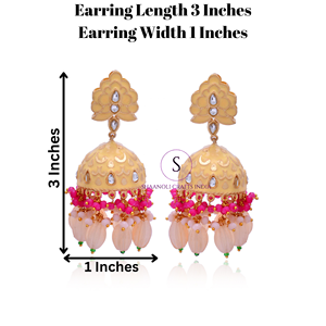 Wholesale Hand Crafted Meeenkari <b>Jhumka</b> <b>Earrings</b> for Wedding Favour Jewelry Rajasthani Meenakari Floral Jhumki <b>Earring</b> for Women - Product Image 3