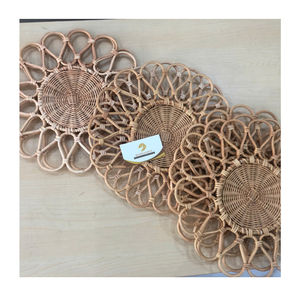 Round Rattan Woven Rattan Placemats Eco-Friendly Natural Fiber Table Chargers for Wedding Party Dining Table Decor - Product Image 1